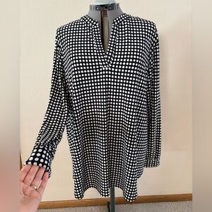 Anne Klein Black and White Polka Dot Top